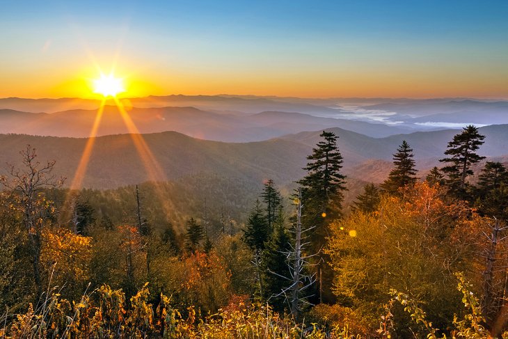 Amanecer en Clingmans Dome en el Parque Nacional Great Smoky Mountains