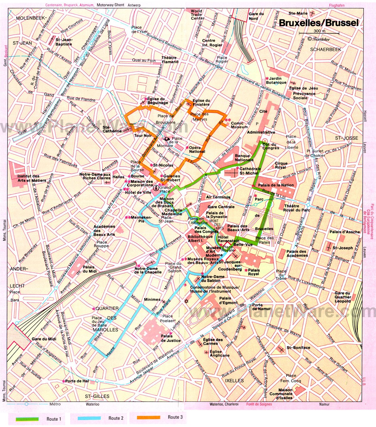 Bruselas Walking Tours Mapa - Atracciones Turísticas
