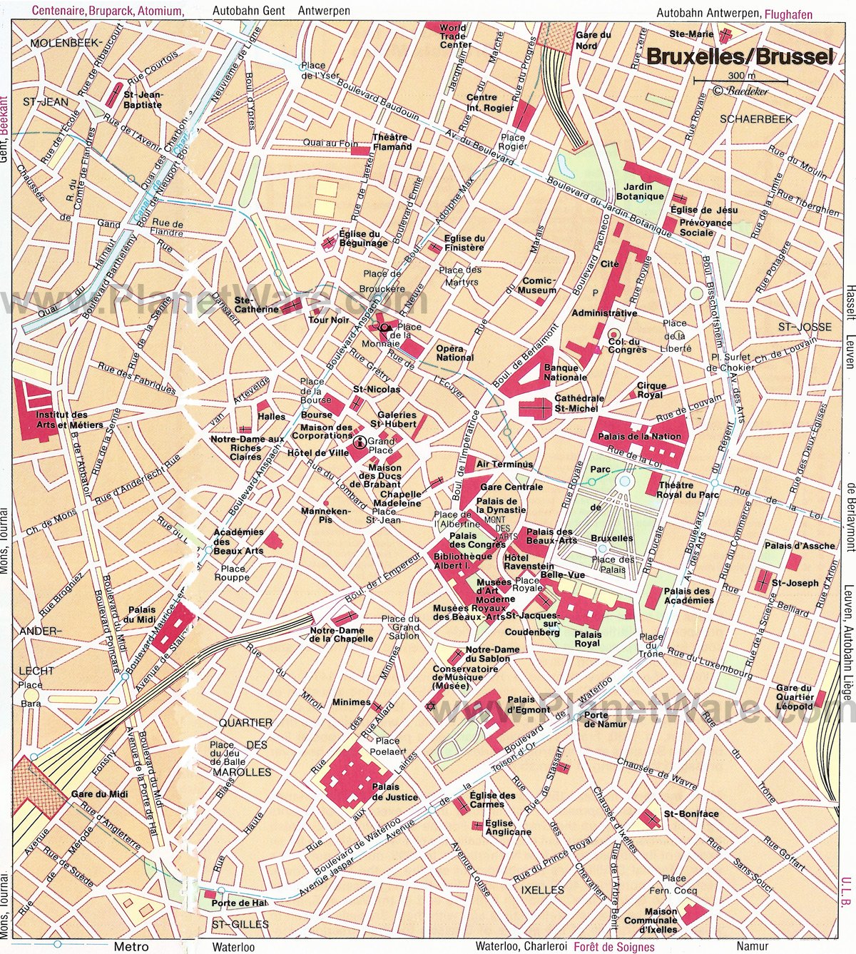 Mapa de Bruselas - Atracciones Turísticas