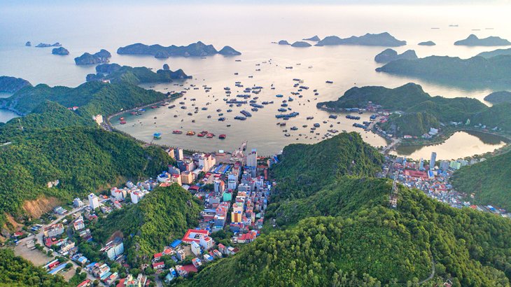 Vista aérea de la isla Cat Ba
