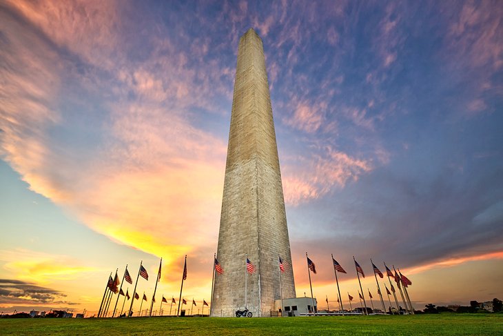 El Monumento a Washington al atardecer