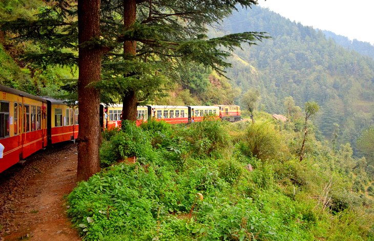 Tren colorido cerca de Shimla