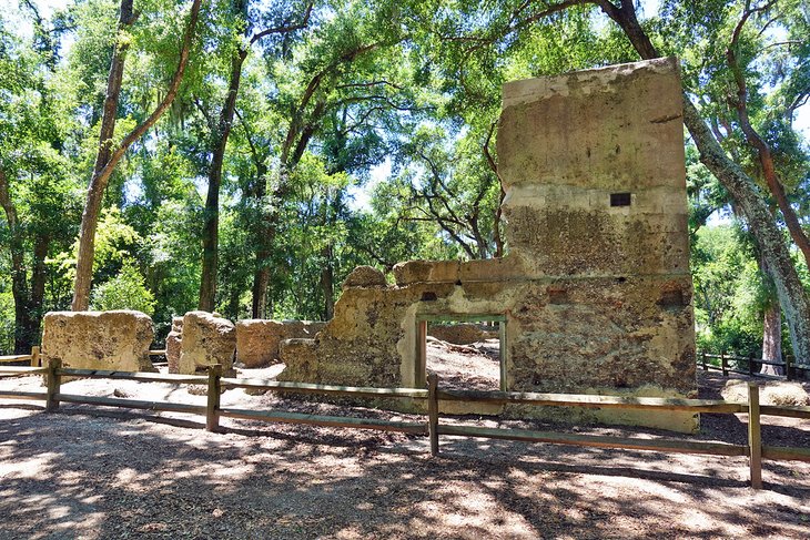 Las ruinas de Stoney-Baynard en Sea Pines Plantation 