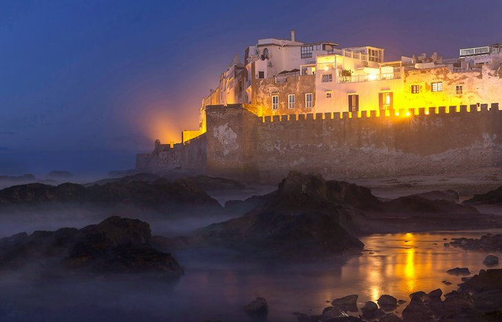 Castillo de Essaouira de noche